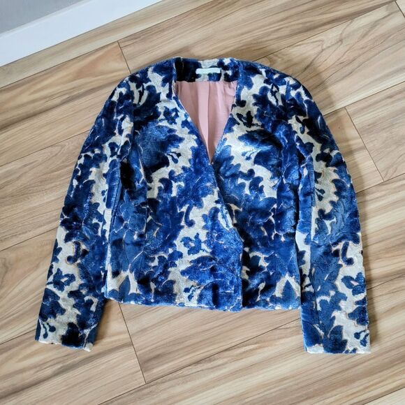 Bakchic Eyes of Nedjma Floral Brocade Velvet Wrap Jacket Blazer - Picture 3 of 12